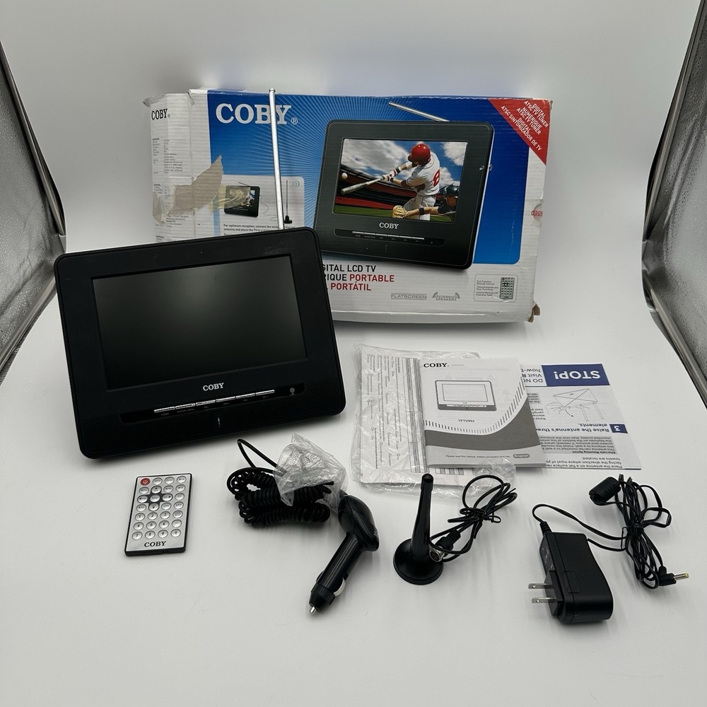 Coby TFTV992 9" Portable Digital LCD TV ATSC Tested Working Complete